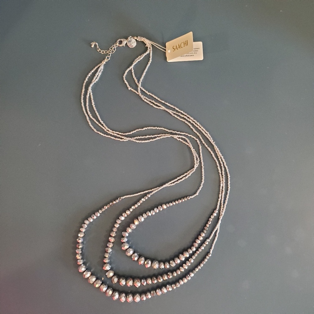 Elegant, Fun 3-Strand Silver Statement Necklace